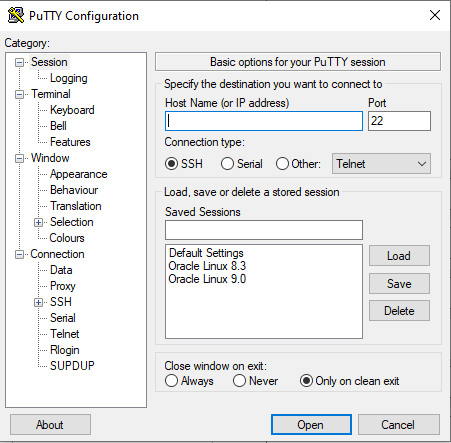 How to configure putty with Virtual box Linux OS?