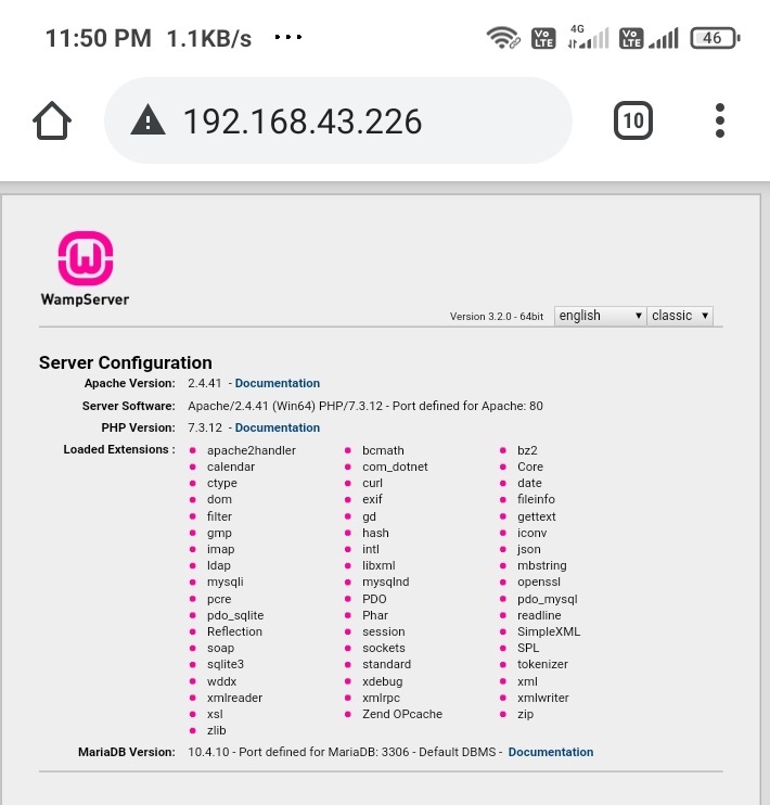 How to open localhost website on android phone?
