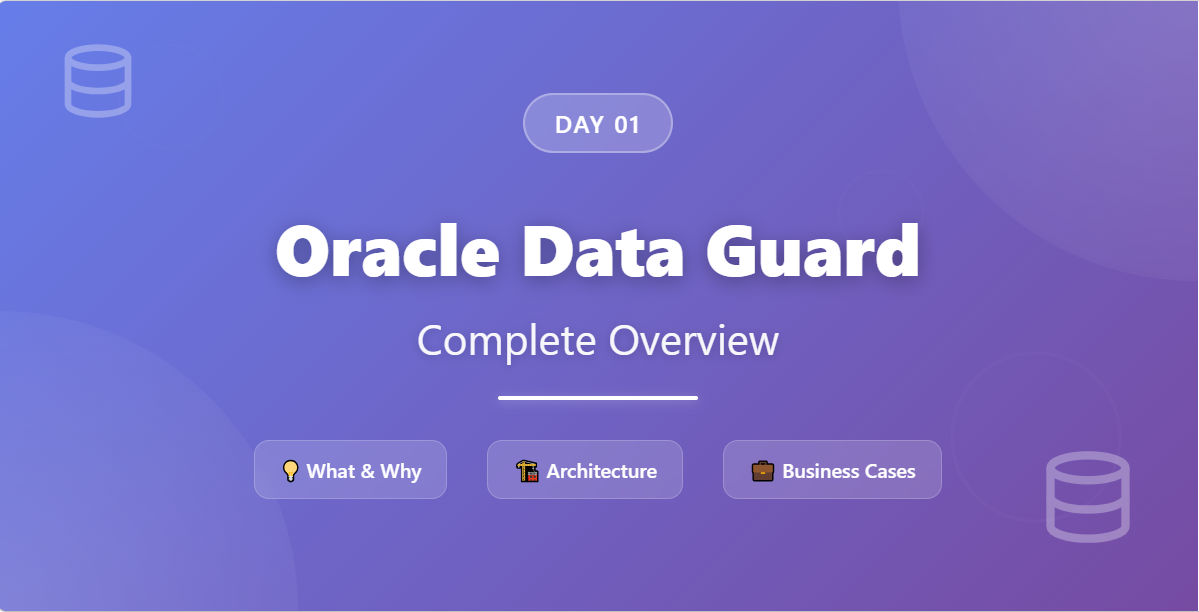 Day 1: Oracle Data Guard - Complete Deep Dive